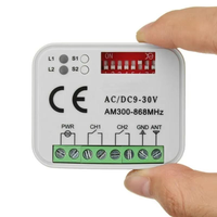 Récepteur universel de télécommande de porte de garage 2 canaux 9-30V à code fixe et à code variable