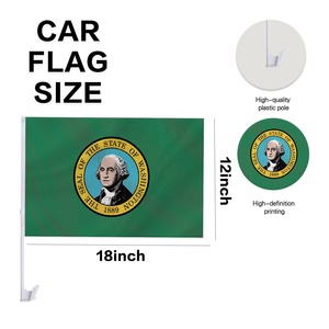 Bandera Personalizada para Ventana de Auto con Logotipo de Washington, 12x18 Pulgadas, Doble Cara, Poliéster, Bandera para Auto del Estado Evergreen con Clip y Asta para Deportes - Product Image 2