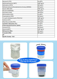 Kit de Prueba de <span class=keywords><strong>Orina</strong></span> Profesional Multipanel para Detección de Drogas AMP/BAR/BUP/BZO/COC/MTD/<span class=keywords><strong>THC</strong></span>/FYL, OEM - Product Image 5