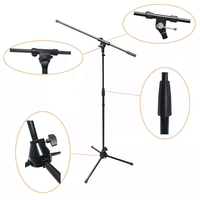 Support de studio en plastique en acier noir réglable professionnel support de microphone