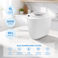 Mesin Kompos Dalam Ruangan 4L Listrik Stainless Steel Pengolah Sampah Makanan Teknologi Multigrind Pupuk Tanpa Bau untuk