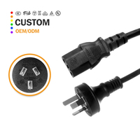 Cordon d'alimentation IEC C13 avec prise australienne 3 broches approuvé SAA, 10A 250V, robuste, longueur personnalisée, OEM ODM CCC PSE KC ETL