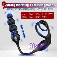 Stoßender Anal-Vibrator Prostata-Massagegerät Vibrierender Penisring Analkugeln Männliche Vibratoren Erwachsenen-Spielzeug für Männer Paar-Vergnügen
