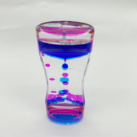 Minuteur sensoriel à bulles liquides en acrylique coloré, jouet anti-stress à mouvement liquide, ornement de bureau pour cadeaux et décorations