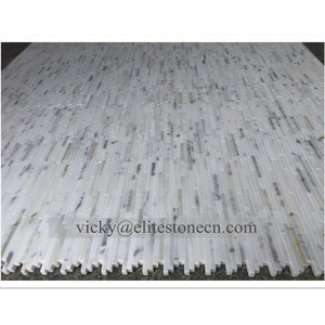 ストリップパターンCarrara Calacattaゴールドバックスプラッシュ大理石モザイクタイル - Product Image 1