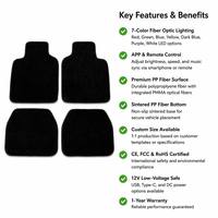 Tapis de sol LED RVB portable et tendance pour voiture, effet ciel étoilé, 12V, couverture douce en fibre optique, contrôle par application et télécommande