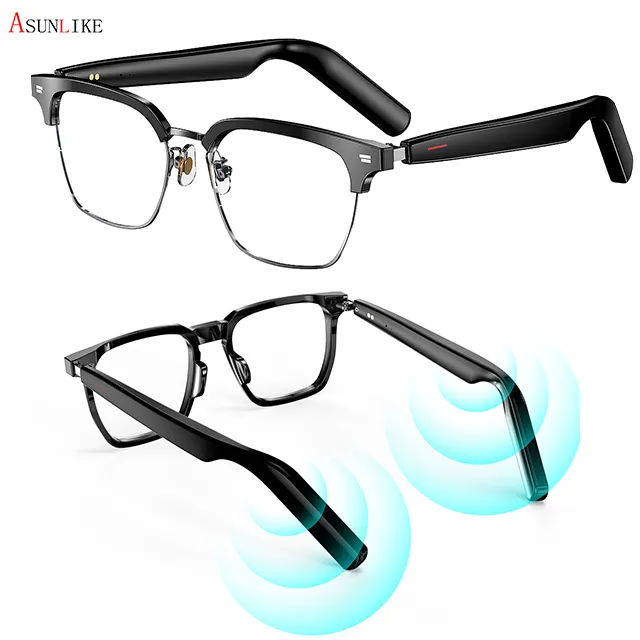 Wireless BT 5.1 smart glasses Optical glass Prevent Blue light prevent vertigo HD music headphone speaker sunglasses