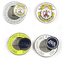 Vente en gros de pince à chapeau en métal de qualité supérieure Accessoires de golf magnétiques émaillés avec logo personnalisé Marqueur de balle magnétique miniature