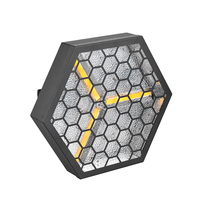 Lot de 3 projecteurs LED hexagonaux rétro 60W à effet de fond, lumière de scène de mariage RGB DMX512 IP33 en alliage d'aluminium, lumière matricielle