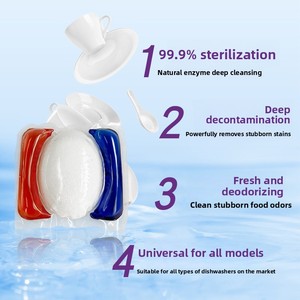 Perles de <span class=keywords><strong>lave</strong></span>-<span class=keywords><strong>vaisselle</strong></span> transfrontalières 3-en-1, agent nettoyant spécial, dégraissant effervescent, détergent sans parfum - Product Image 4