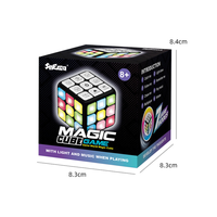 Cubo Magico 4-en-1, jeu électronique portable de mémoire et d'entraînement cérébral, jouet ludique en plastique avec doigts lumineux, cadeau éducatif et musical