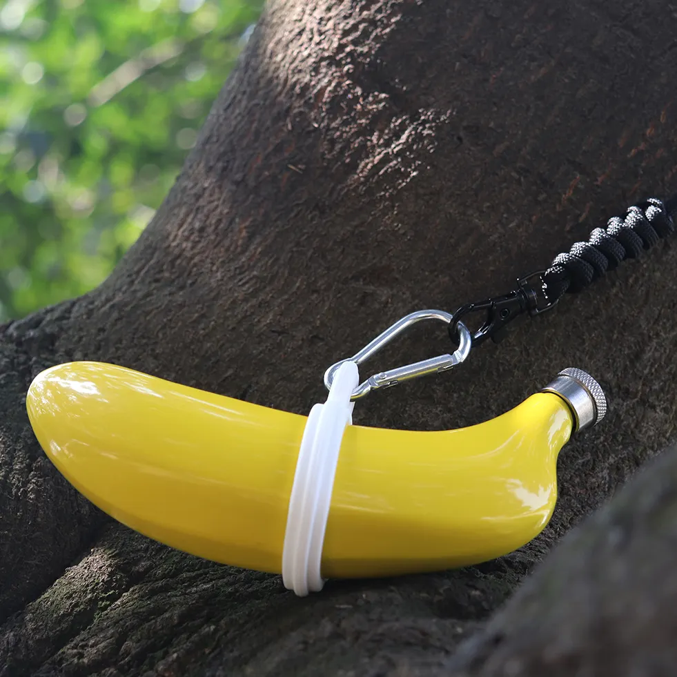 Frasco de banana portátil com design exclusivo de frutas, frasco de bolso de aço inoxidável de 5 onças