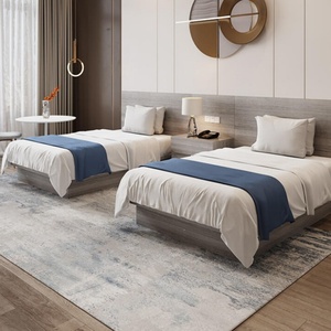 Juegos de Muebles de Dormitorio Modernos de 5 Estrellas, Individuales y King-Size, con Estructura de Cama de Madera y Panel de Cabecera para Apartamentos y Habitaciones de Hotel - Product Image 5