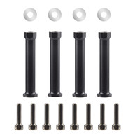 Kit de colonnes de fixation moteur hexagonales M5x65mm noires avec bride, 8 vis et 4 rondelles pour moteur à essence d'avion RC