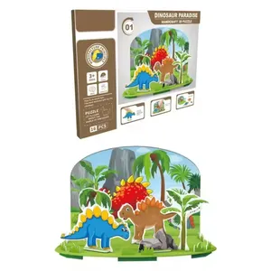 La migliore vendita creativa divertente per bambini dinosauro paradiso artigianale 3d puzzle fai da te giocattoli