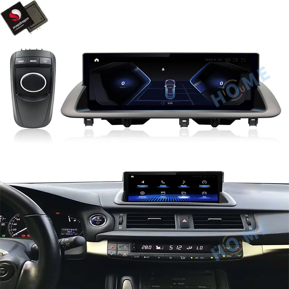 10.25 "Android 12 Qualcomm Snapdragon Mobil Radio Multimedia Video Player CarPlay Autoradio untuk Lexus CT CT200 CT200H 2011-2020