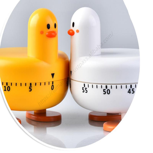 Temporizador mecánico amarillo WMT64 al por mayor para cocina, 60 minutos, con dial giratorio 360°, Calculagraph, diseño de animal de dibujos animados - Product Image 3