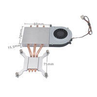 Refroidisseur de CPU tout-en-un à 3 caloducs en cuivre-aluminium à rangée droite, avec roulement hydraulique et ventilateur standard