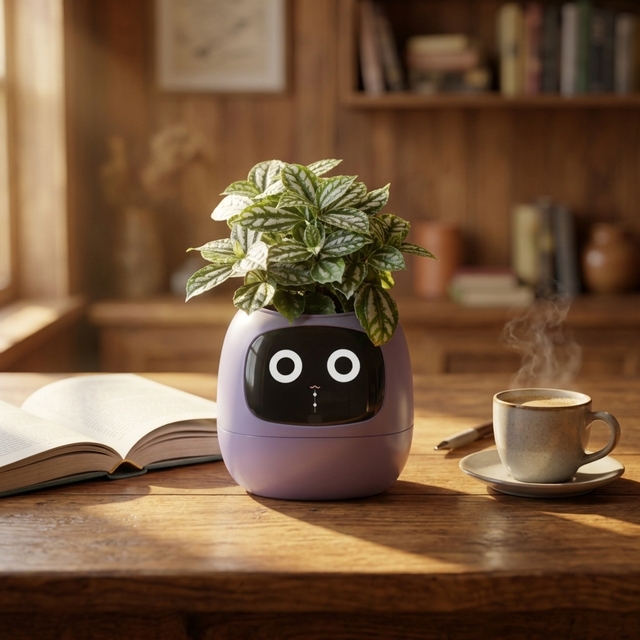Ivy AI Smart Plant Pot with Expression Intelligent Planter Robot for Smart Planter Wholesale Stylish Plantagotchi Home Decor