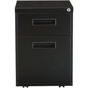 Alera Two-Drawer Metal Pedestal <b>File</b> in Black 14 7/8w X 19 1/8d X 21 5/8h-Elegant Filing Cabinet - Product Image 5