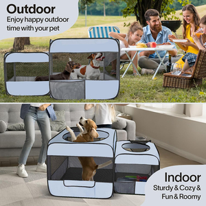 <span class=keywords><strong>Playpen</strong></span> portatile Pop-up per gatti e cani 2-in-1 non è richiesto alcun montaggio in acciaio inossidabile casse per tende per animali domestici custodia per gatti - Product Image 4