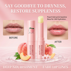 Baume à lèvres hydratant naturel en stick, teinté, changeant de couleur selon la température, pêche, maquillage quotidien, logo personnalisé, vente en gros - Product Image 2