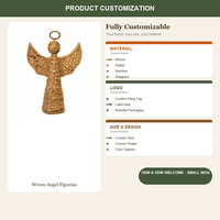 Handgefertigte Handgewebte Engel-Figur Naturfaser Umweltfreundliche Weihnachts-Tischdekoration OEM Großhandel