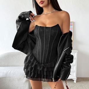 Top Corsetto Estivo da Donna in Pizzo Unico e Bellissimo, Gonna a Vita Alta Stile Coreano, Moda Elegante per il Lavoro - Product Image 2