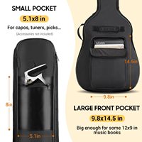 Sac de guitare acoustique résistant à l'eau de 41 pouces, bandoulière réglable Durable, étui de guitare, sac de guitare avec boucle de suspension arrière