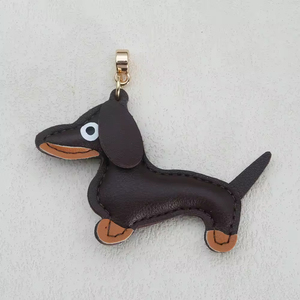 Llavero con Colgante de Perrito <span class=keywords><strong>Salchicha</strong></span>, Animal de Dibujos Animados con Hebilla Redonda Pequeña, Colgante de Cuero PU para Bolso, Colgante Premium para Coche - Product Image 5