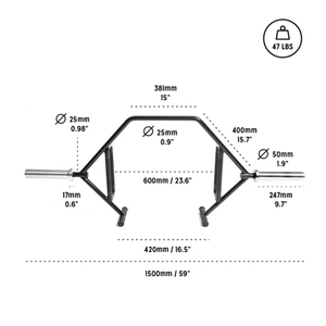 Barre d'entraînement hexagonale ouverte en acier et alliage de haute qualité, portable pour soulever des poids morts, squats, shrugs, entraînement de force - Product Image 3