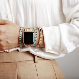 2024 <span class=keywords><strong>bracelet</strong></span> de bijoux en tissu bleu océan pour montre intelligente <span class=keywords><strong>bracelet</strong></span> de montre en pierres précieuses série 8 9 41/45mm - Product Image 3