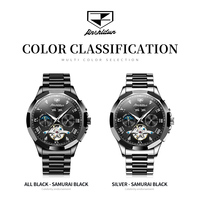 Montre mécanique automatique multifonctionnelle de luxe en acier inoxydable de haute qualité JSDUN 8949 OEM pour homme