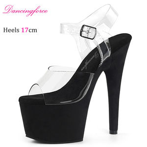 17CM / <span class=keywords><strong>7</strong></span> inç TPU üst kadınlar moda yüksek topuk platformu ayak bileği kayışı sandalet kutup dans ayakkabıları - Product Image 2