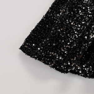 Robe noire à sequins et pied-de-poule pour jeunes filles - Product Image 3