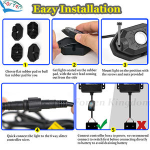 RGB Rock Light Kit 4 Pods IP68 App Sync Remote Control LED Light Kit pour voiture UTV ATV Road Truck Wrangler Uttermost Commodité - Product Image 6