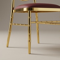 Chaise de banquet multi-anneaux entrelacés en or, structure métallique, coussin en PU, pour événements, hôtels et fêtes