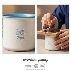 Set di Tazze da Caffè in Ceramica Stoneware con Logo Personalizzato, 11oz, Tazze con Citazioni Ispiratrici e Manico per Tè, Latte e Caffè - Product Image 5