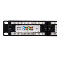 Panel de Conexiones de Red Cat6 de 12 Puertos UTP de 10 Pulgadas 1U, Bloque de Conexiones Ethernet de Cobre de 50 Pulgadas con Baño de Oro, Certificado para Cat6/Cat5e/Cat5