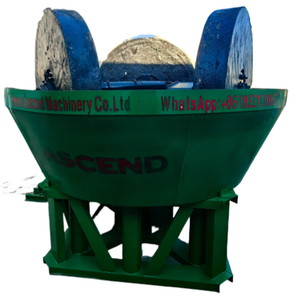 1100 1200 model three <strong>rollers</strong> <strong>wet</strong> <strong>pan</strong> <strong>mill</strong> gold stone <strong>grinding</strong> equipment with 1TPH capacity output size within 200mesh in Zambia - Product Image 1