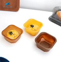 Emballages alimentaires en plastique PET/PP écologiques personnalisés, petits plateaux carrés pour gâteaux, gâteaux de lune, œufs, pâtisseries, desserts, etc.