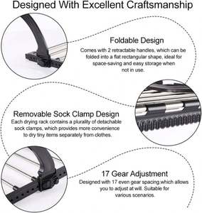 Stendibiancheria Pieghevole in Acciaio Inox, Portascarpe, Supporto <span class=keywords><strong>per</strong></span> Bucato, Stendibiancheria da Appendere al Radiatore - Product Image 6
