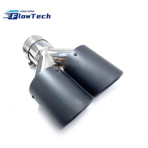 89mm Universal <b>Car</b> Exhaust Muffler Tip Stainless Steel with Carbon Fiber Inlet Cover for Vehicle Modification Decoration - Product Image 1