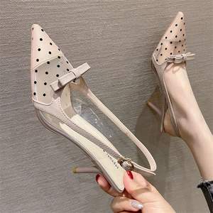 Spille a Stiletto da 6CM Femme Talon Haut Sling Back <span class=keywords><strong>sandali</strong></span> <span class=keywords><strong>trasparenti</strong></span> Sexy a punta con tacchi <span class=keywords><strong>trasparenti</strong></span> - Product Image 2