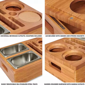 Organisateur de canapé en bambou écologique forme rectangulaire Style zen asiatique canapé porte-gobelet plateau conteneur boisson Snack assiette élégante - Product Image 4