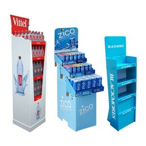 Tùy chỉnh cho <span class=keywords><strong>Pop</strong></span> sóng hiển thị các tông đứng Rack cho đồ uống có thể gập lại siêu thị sàn Giấy Giá cho rượu vang trái cây - Product Image 5