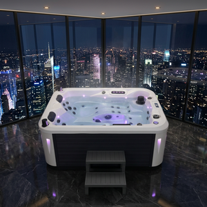 Jacuzzi Moderno para Dos Personas, Bañera de Hidromasaje Independiente para Exteriores, con Masaje <span class=keywords><strong>Corporal</strong></span> Completo, para Patio de Villa de Alta Gama, con Luz LED - Product Image 1