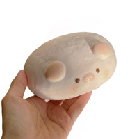Jouet anti-stress en forme de cochonnet Moozy, à rebond lent, à presser, simulation de pain, mignon, doux et moelleux