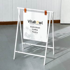 Có thể gập lại UV in kim loại một khung dấu hiệu đứng ngoài trời hai mặt bảng hiển thị cho quán cà phê cửa hàng nhà hàng - Product Image 4