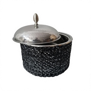 Plat de service alimentaire en fer et acier inoxydable de qualité supérieure, forme ronde, chauffe-plat en gros - Product Image 1